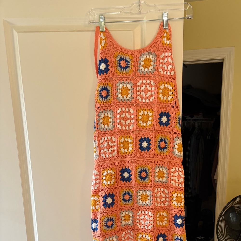 Colorful Crochet Maxi Dress